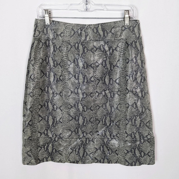 Vintage 90s Y2k INC 8P 100% Leather Snakeskin Skirt Bratz Spice Girls Party - Picture 1 of 6